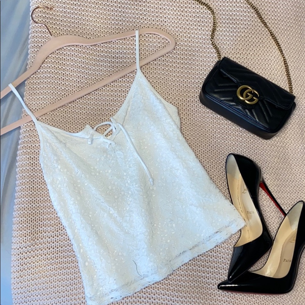 Hollister white crop top